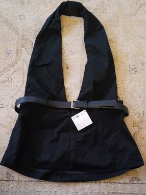 Zara Black Men's Crossbody Sling Bag with Belt Detail